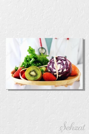 Yatay Tekli Kanvas Duvar Tablosu Modern Lokanta Kafe Restoran Mutfak Diyet Yiyecekleri Kilo Verme