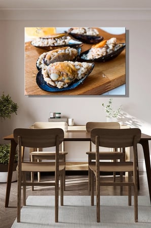 Şehzat Midye Dolma Kanvas Tablo 20x30 cm Dekoratif Duvar Tablosu