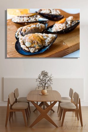 Yatay Tekli Kanvas Duvar Tablosu Lokanta Kafe Restoran Mutfak Midy e Dolma Sokak Lezzetleri