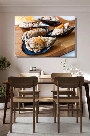 Yatay Tekli Kanvas Duvar Tablosu Lokanta Kafe Restoran Mutfak Midy e Dolma Sokak Lezzetleri
