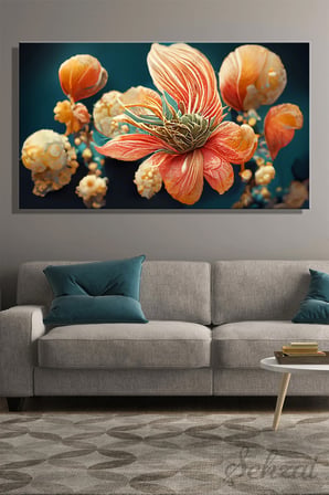Şehzat Çiçek Temalı Kanvas Tablo 20x30 cm