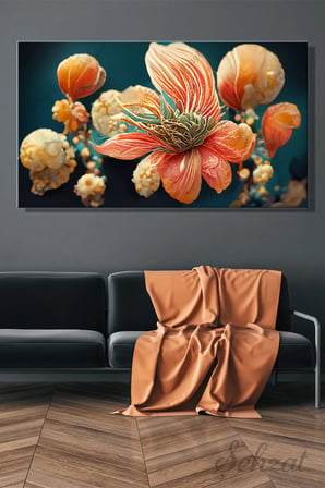 Şehzat Çiçek Temalı Kanvas Tablo 20x30 cm