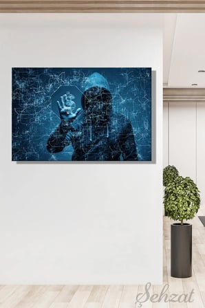 Şehzat Kanvas Tablo Siber Güvenlik Hackleme 20 x 30 cm