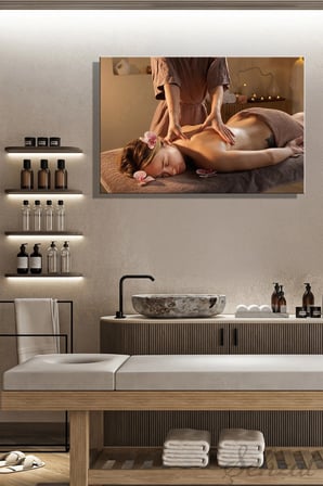 Yatay Tekli Kanvas Duvar Tablosu Modern Salon Yatak Odası Ofis SPA Masaj Salonu Relaks