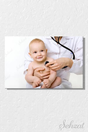 Yatay Tekli Kanvas Duvar Tablosu Modern Ofis Doktor Muayene Bebek Hastane Sağlık Klinik