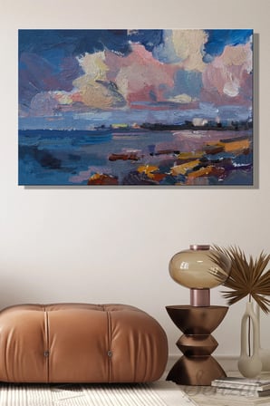 Şehzat Kanvas Tablo Soyut Gün Batımı Deniz 20 x 30 cm