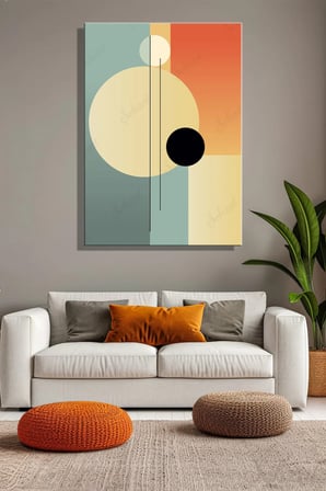 Şehzat Kanvas Tablo 20 x 30 cm Soyut Geometrik Desenli