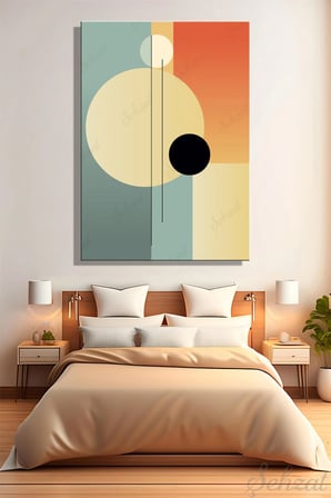 Şehzat Kanvas Tablo 20 x 30 cm Soyut Geometrik Desenli