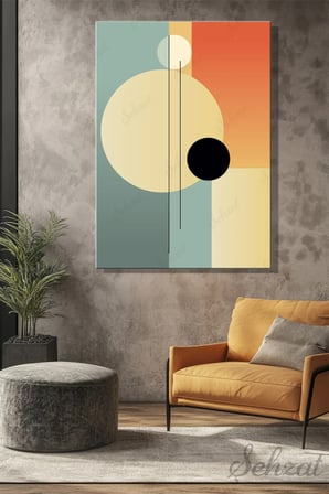 Şehzat Kanvas Tablo 20 x 30 cm Soyut Geometrik Desenli