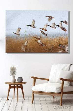 Şehzat Yeşilbaş Ördek Göl Manzara Kanvas Tablo 20 x 30 cm