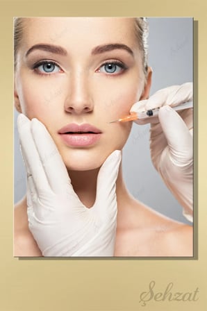 Dikey Tekli Kanvas Duvar Tablosu Modern Klinik Medikal Estetik Enjeksiyon İğne Botoks Dolgu İş