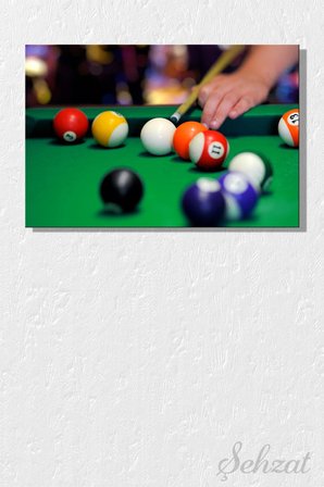 Yatay Tekli Kanvas Duvar Tablosu Modern Salon Yatak Odası Ofis Bilardo Topu Hobi Oyun Aktivite