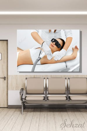 Kanvas Duvar Tablosu Yatay Tekli Klinik Güzellik Salonu Doktor Lazer Epilasyon Cilt Yüz İş