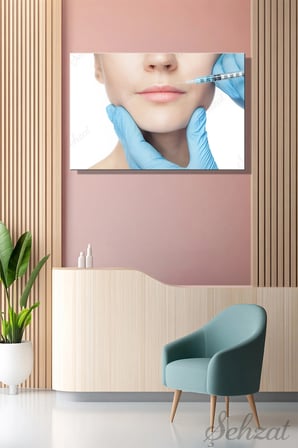 Yatay Tekli Kanvas Duvar Tablosu Modern Klinik Medikal Estetik Enjeksiyon İğne Botoks Dolgu İş