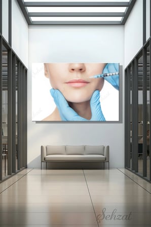 Yatay Tekli Kanvas Duvar Tablosu Modern Klinik Medikal Estetik Enjeksiyon İğne Botoks Dolgu İş