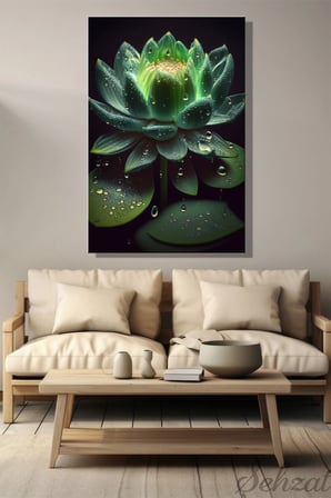 Şehzat Lotus Çiçeği Kanvas Tablo 20x30 cm Modern Duvar Dekoru