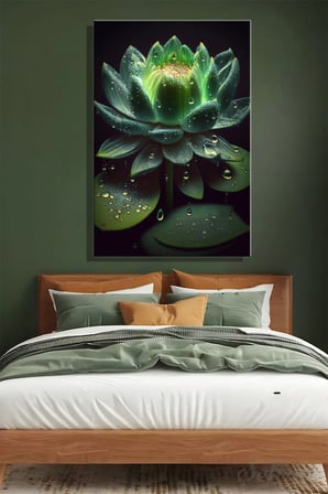 Şehzat Lotus Çiçeği Kanvas Tablo 20x30 cm Modern Duvar Dekoru