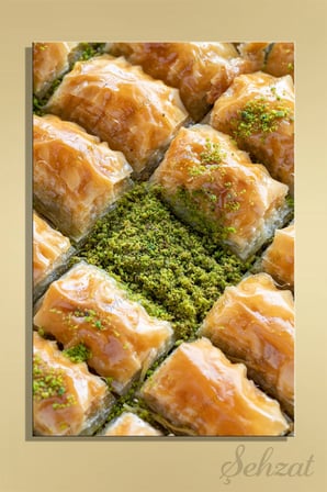 Dikey Tekli Kanvas Duvar Tablosu Lokanta Kafe Restoran Fırın Baklava Fıstık Pastane Tatlı İş