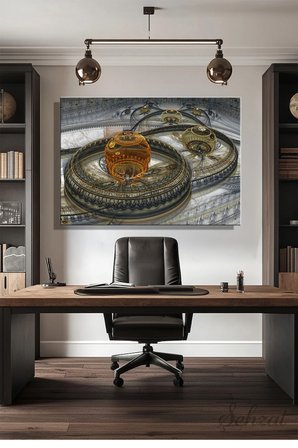 Yatay Tekli Kanvas Duvar Tablosu Modern Salon Mutfak Yatak Odası Ofis 3D Soyut Uzay Manzara