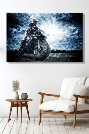 Şehzat Motorsiklet Kanvas Tablo 20x30 cm Dekoratif Duvar Panosu
