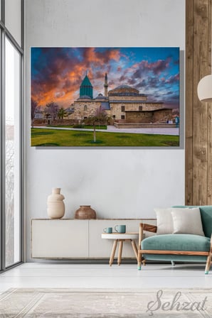 Şehzat Kanvas Tablo 20x30 cm Konya Mevlana Camii