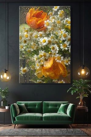 Şehzat Kanvas Tablo Çiçek Yağmur Damlası 20 x 30 cm