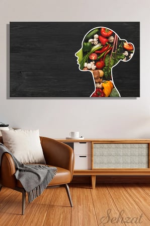 Şehzat Kanvas Tablo Sağlıklı Yaşam Sebze Meyve 20 x 30 cm