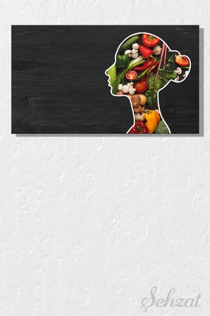 Şehzat Kanvas Tablo Sağlıklı Yaşam Sebze Meyve 20 x 30 cm