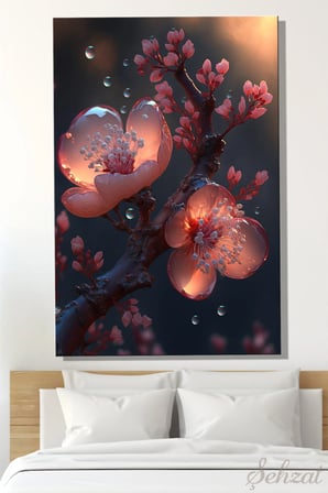 Şehzat Kanvas Tablo Pembe Çiçek 20 x 30 cm