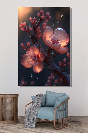 Şehzat Kanvas Tablo Pembe Çiçek 20 x 30 cm