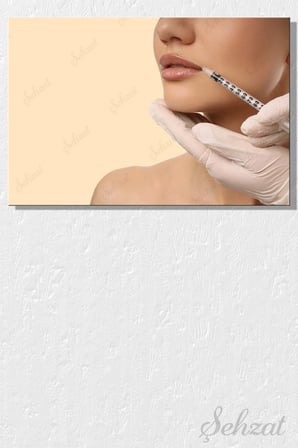 Panoramik Yatay Kanvas Duvar Tablosu Tekli Güzellik Merkezi Klinik Dudak Dolgusu Estetik İğne İş