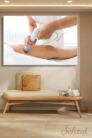 Yatay Kanvas Duvar Tablosu Tekli Estetik Dermatolog Selülit Sıkılaşma Fizik Tedavi Radyo Frekans