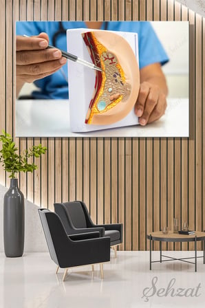 Duvar Tablosu Yatay Kanvas Tekli Hastane Meme Anatomisi Genel Cerrah Kadın Doğum Jinekoloji İş