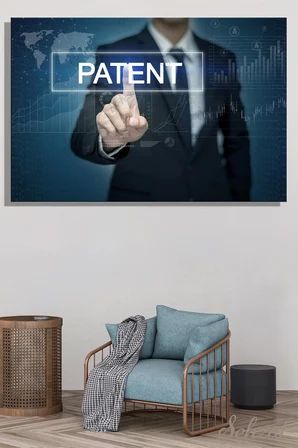 Yatay Tekli Kanvas Duvar Tablosu Modern Ofis Hukuk Marka Patent Fikri Mülkiyet Ar-Ge Tescil