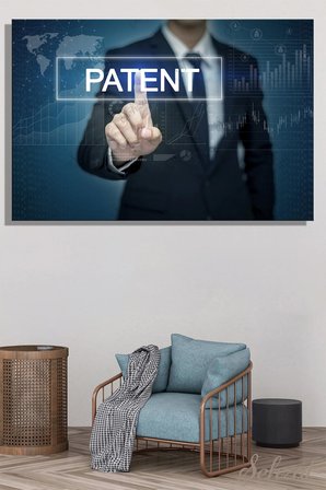 Yatay Tekli Kanvas Duvar Tablosu Modern Ofis Hukuk Marka Patent Fikri Mülkiyet Ar-Ge Tescil