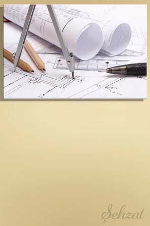Duvar Tablosu Yatay Kanvas Tekli Emlakçı Emlak Ofisi Mimarlık Mühendislik Plan Proje Teknik Çizim