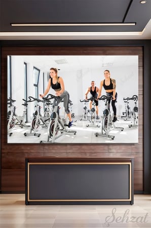 Duvar Tablosu Yatay Kanvas Tekli Spor Salonu Gym Kondisyon Bisiklet Egzersiz Fitness Kas Kardiyo