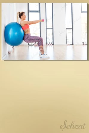 Duvar Tablosu Yatay Kanvas Tekli Spor Salonu Gym Fitness Pilates Kas Squat Egzersiz Fizik Tedavi