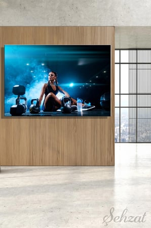 Duvar Tablosu Yatay Kanvas Tekli Spor Salonu Gym Kondisyon Fitness Kas Kardiyo Dambıl Girya