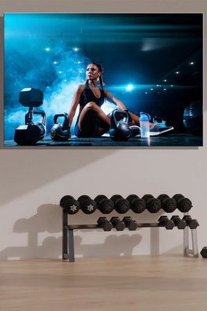 Duvar Tablosu Yatay Kanvas Tekli Spor Salonu Gym Kondisyon Fitness Kas Kardiyo Dambıl Girya