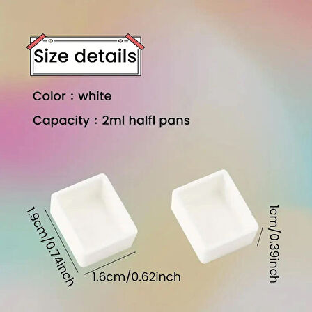 Art Tone 5 Adet Suluboya Yarım Tablet Tava, Beyaz Plastik, Boş Suluboya Boya Kutusu, Seyahat Kutuları