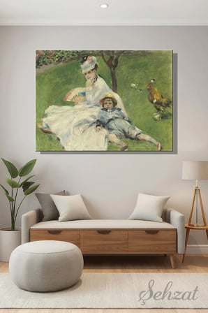 Şehzat Kanvas Tablo Madame Monet ve Oğlu 20 x 30 cm