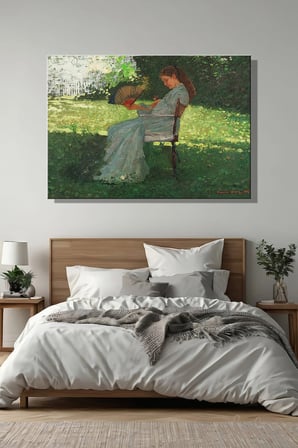 Yatay Kanvas Duvar Tablosu Salon Yatak Odası Ofis Winslow Homer The Butterfly Kelebek