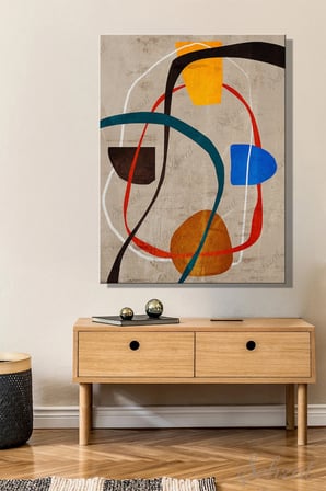 Şehzat Soyut Geometrik Modern Kanvas Tablo 20 x 30 cm