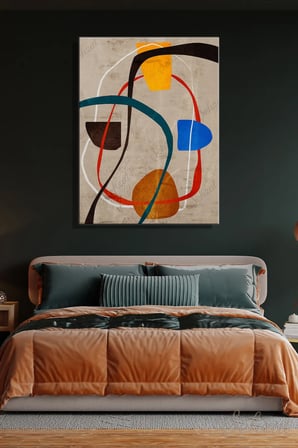 Şehzat Soyut Geometrik Modern Kanvas Tablo 20 x 30 cm