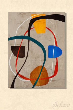 Şehzat Soyut Geometrik Modern Kanvas Tablo 20 x 30 cm