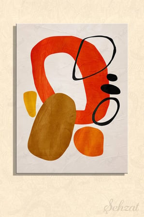 Şehzat Soyut Geometrik Kanvas Tablo 20x30 cm Dekoratif Duvar Tablosu