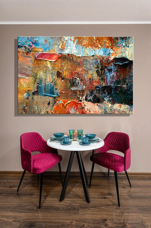 Şehzat Kanvas Tablo Soyut Yağlı Boya Efekt 20 x 30 cm