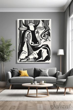 Şehzat Kanvas Tablo İnek 20 x 30 cm