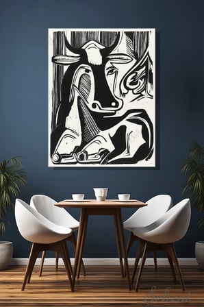 Şehzat Kanvas Tablo İnek 20 x 30 cm